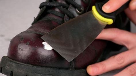 how to take paint off shoes|remove paint from leather shoes.